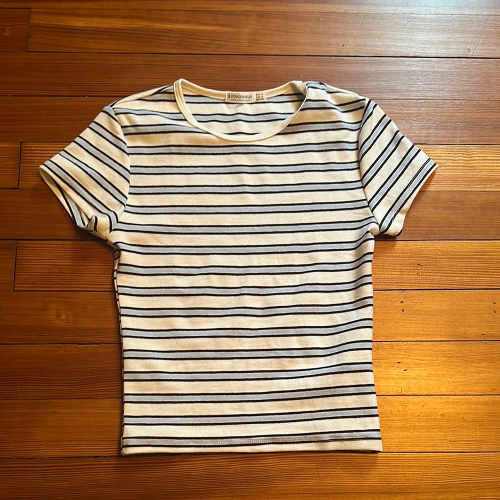 Stradivarius Striped Short Sleeve T-Shirt